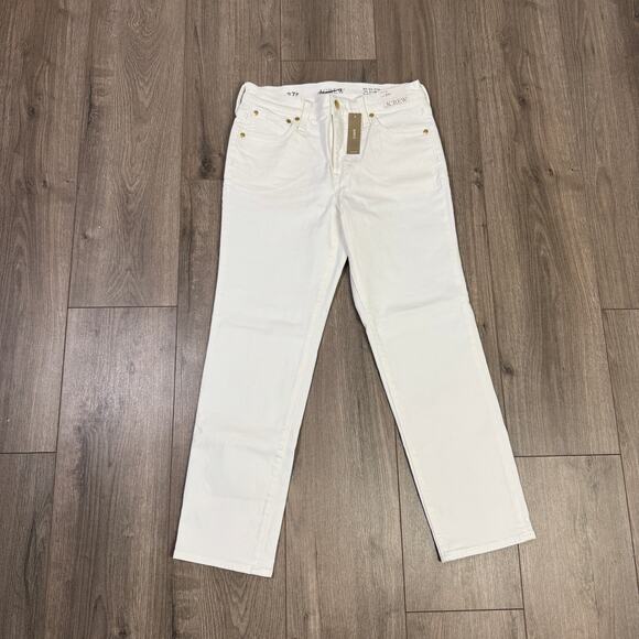 J.Crew 2003 Petite Slim Jean WMNS 27P White Denim Mid-Rise Super Stretch Zip Fly - Picture 3 of 7